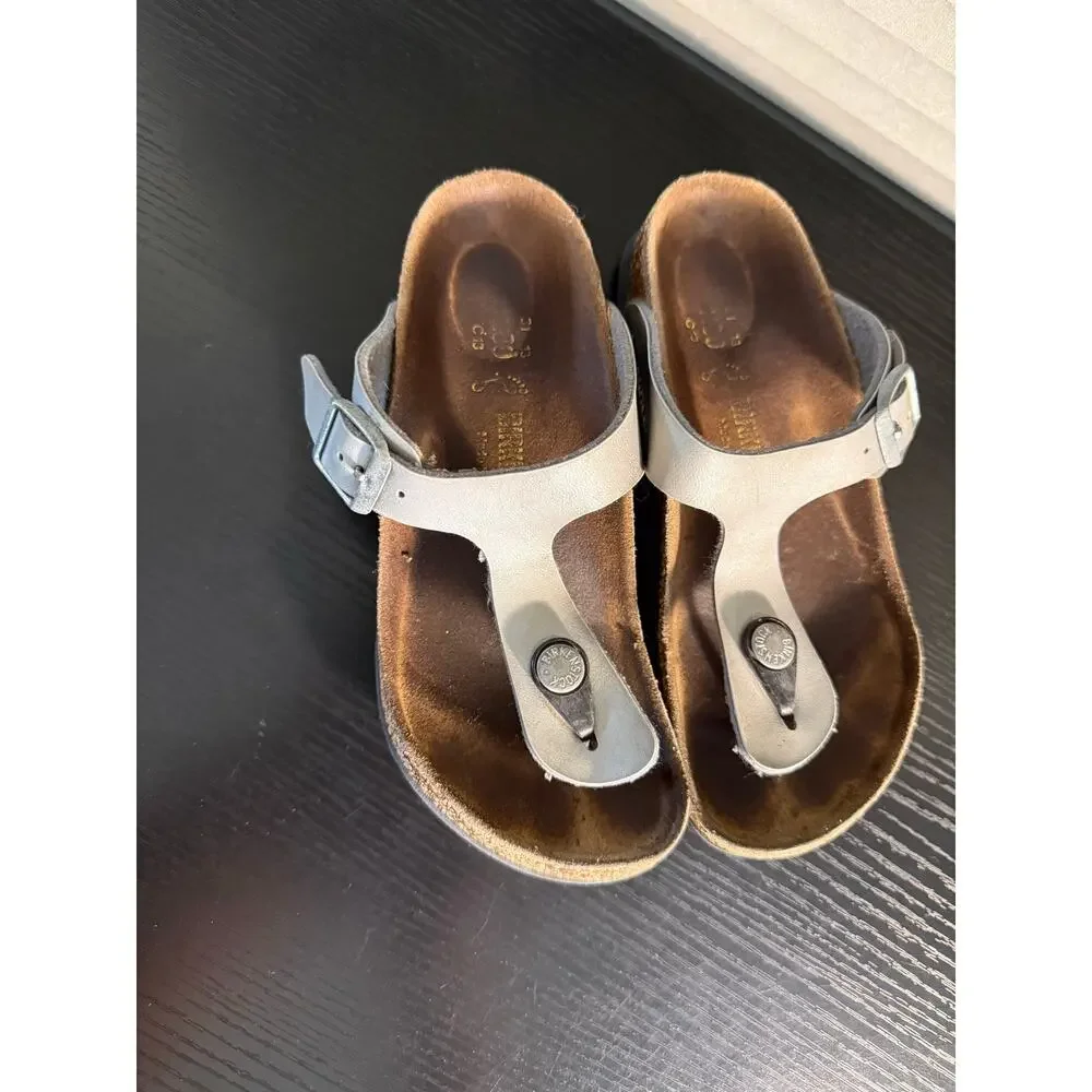 Birkenstock Gizeh Kids Stone Gray Birko-Flor Sandals EU 31 US C13 Thong